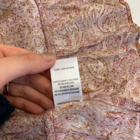 Lush Dress Womens L Large Rayon Paisley Print Sleeveless Smocked Halter Tie Neck - Picture 11 of 13